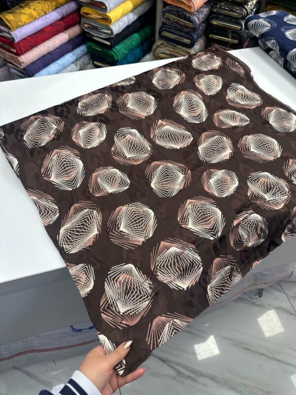Luxury European Brocade – Geometric Elegance for Haute Couture & Statement Fashion 5 meter - Image 4