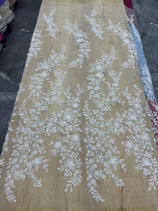 FSL-BRF- FEB- 013
Luxury European floral Bridal Lace – Premium Ivory Wedding Fabrics (5 Yards)