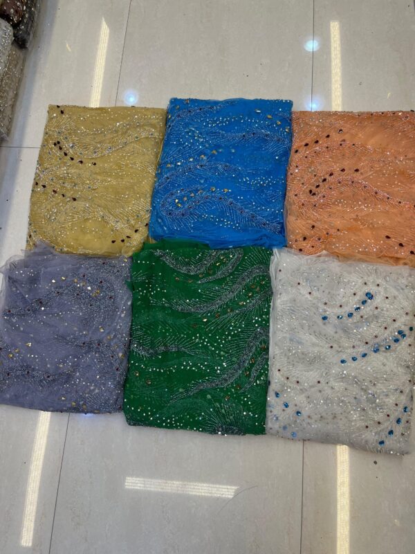 Luxury Embellished Lace Fabric – A Statement of Opulence & Prestige in 6 colors  (4 yards) FSL-LEF-FEB-007 - Image 7