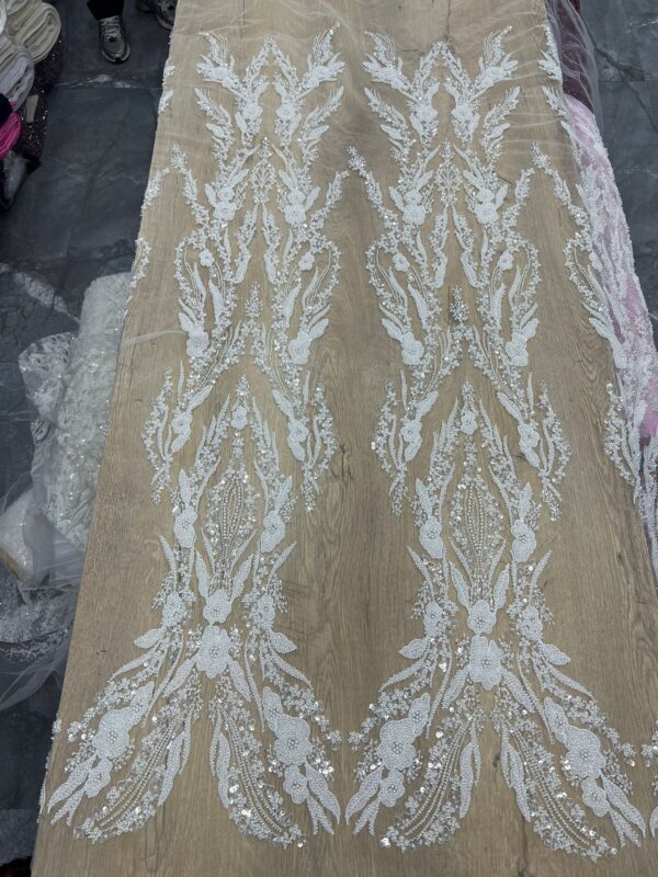 FSL-BRF- FEB- 045 Luxury European Bridal Lace – Premium Ivory Wedding Fabrics (5 Yards)