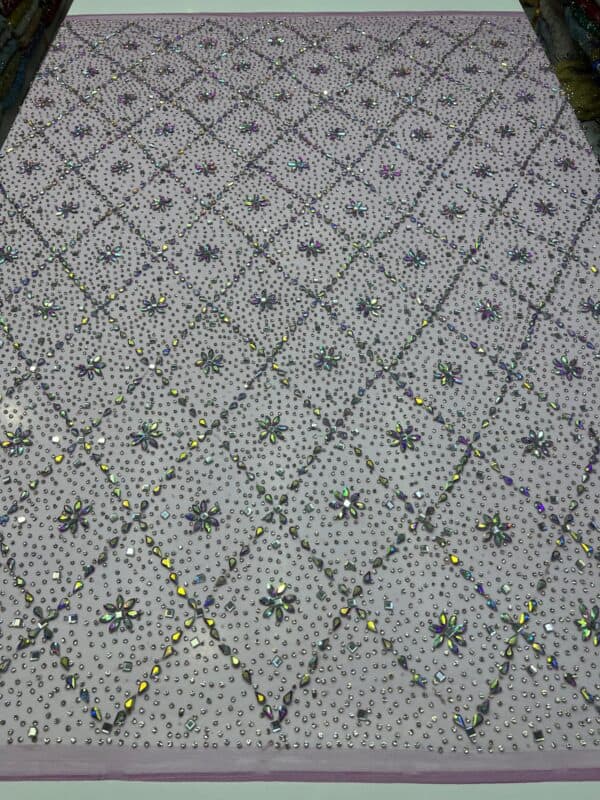 Luxury Swarovski Hand-Beaded Crystal Lace –Comes in 2 colorsFSL- LEF- FEB-005 - Image 2