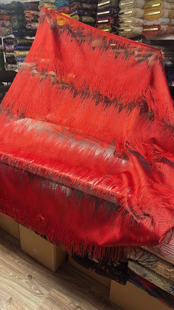 Luxury European Brocade with Fringe Details – A Statement Fabric for Haute Couture 5 meter - Image 2