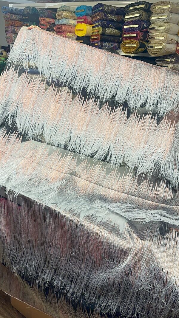 Luxury European Brocade with Fringe Details – A Statement Fabric for Haute Couture 5 meter - Image 4