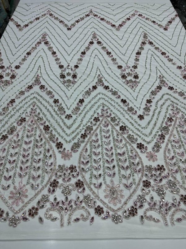 Luxury Embellished Lace Fabric – Hand-Embroidered Fabric for Luxurious Attire FSL-LEF-FEB-017 - Image 2