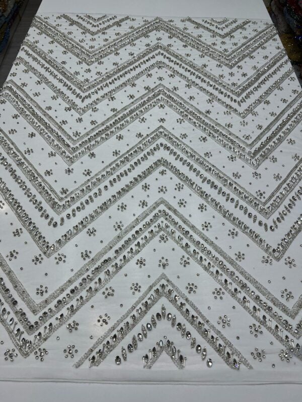 Luxury Embellished Lace Fabric –Crystal Beaded Fabric FSL-LEF-FEB-029 - Image 4