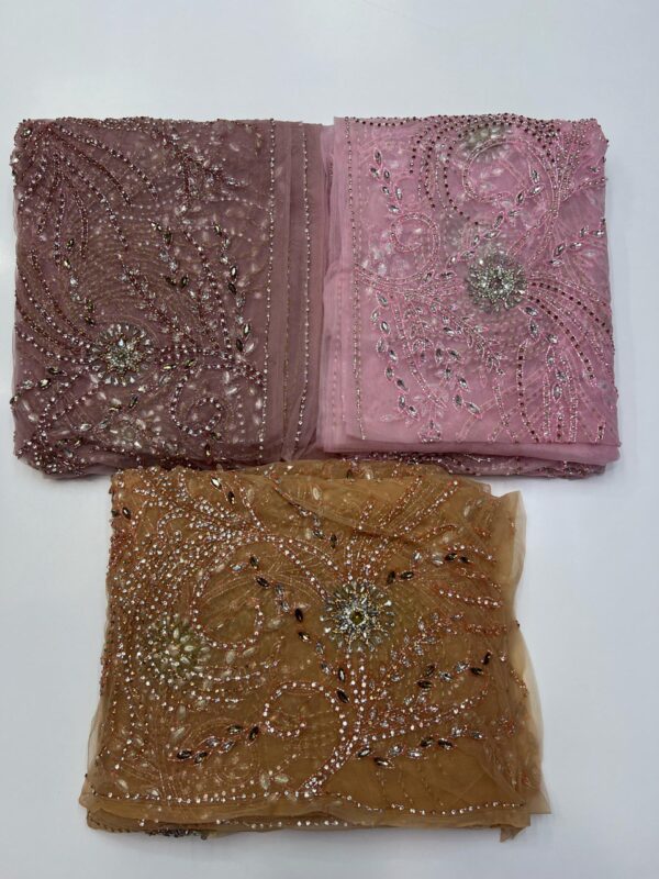 Luxury Embellished Lace Fabric –Luxurious Embroidered Fabric Collection FSL-LEF-FEB-044 - Image 4