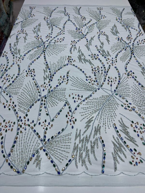 Luxury Embellished Lace Fabric –Hand-Embroidered Fabric Collection FSL-LEF-FEB-039