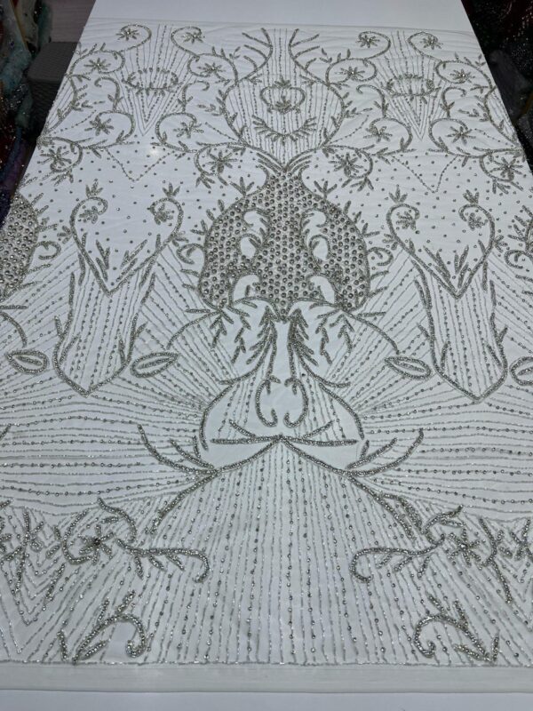 Luxury Embellished Lace Fabric –Timeless Classic with Subtle Sparkle FSL-LEF-FEB-040 - Image 2