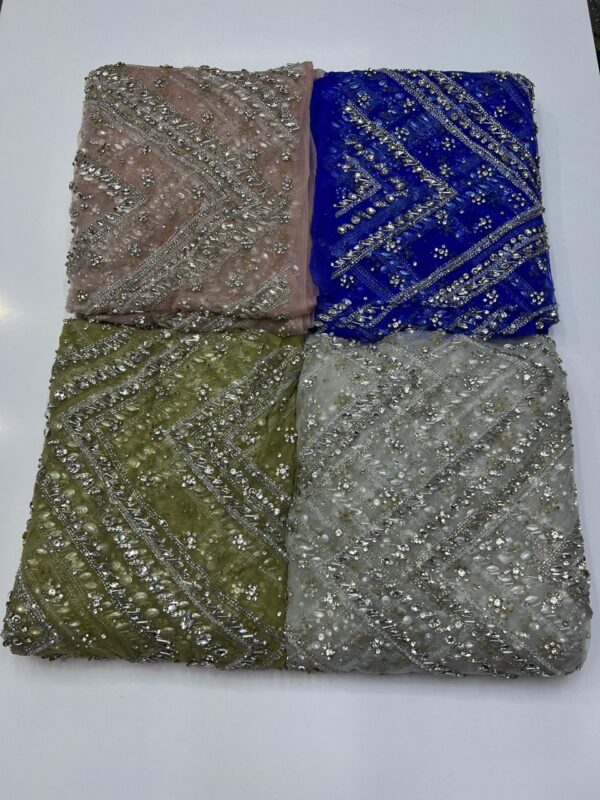 Luxury Embellished Lace Fabric –Crystal Beaded Fabric FSL-LEF-FEB-029 - Image 5