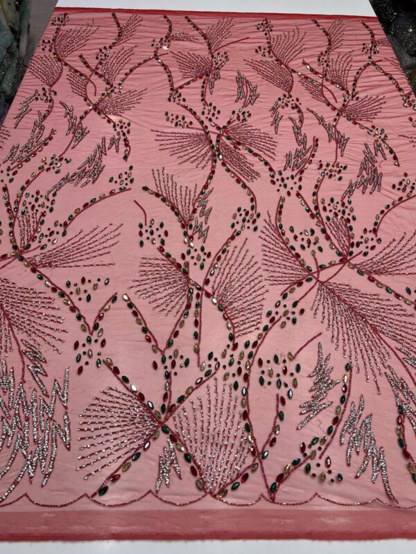 Luxury Embellished Lace Fabric –Hand-Embroidered Fabric Collection FSL-LEF-FEB-039 - Image 2