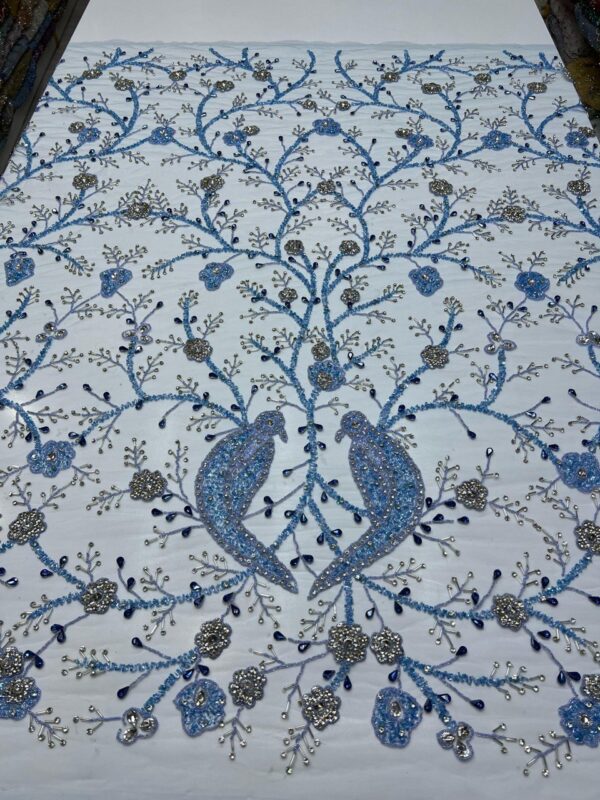 Luxury Embellished Lace Fabric –Intricate Nature-Inspired Patterns FSL-LEF-FEB-033 - Image 3