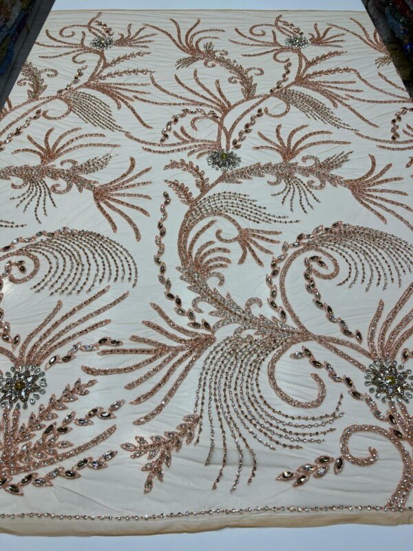 Luxury Embellished Lace Fabric –Luxurious Embroidered Fabric Collection FSL-LEF-FEB-044 - Image 3