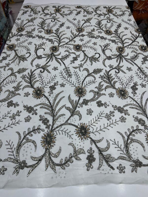 Luxury Embellished Lace Fabrics –Exquisite Handcrafted Fabrics FSL-LEF-FEB-063 - Image 6