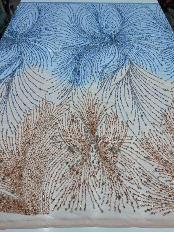 Luxury Embellished Lace Fabrics –Exquisite Handcrafted multi-coloured Fabrics FSL-LEF-FEB-061 - Image 2