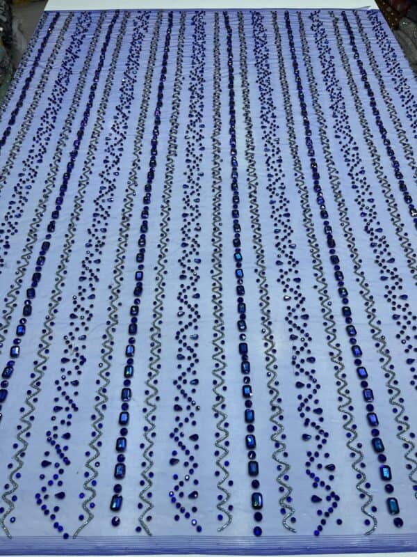 Luxury Embellished Lace Fabrics – Hand-Embroidered Fabrics FSL-LEF-FEB-104 (4 yards) - Image 2