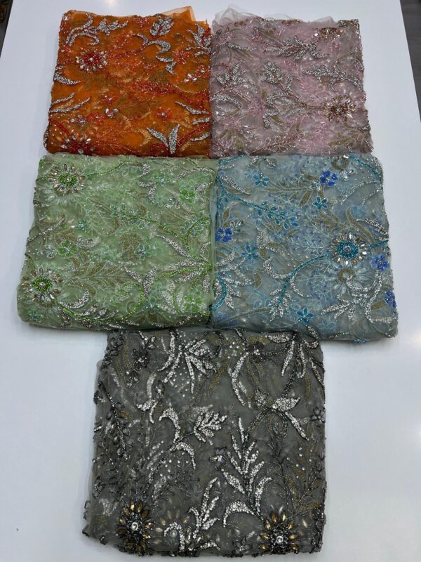 Luxury Embellished Lace Fabrics –Exquisite Handcrafted Fabrics FSL-LEF-FEB-063 - Image 4