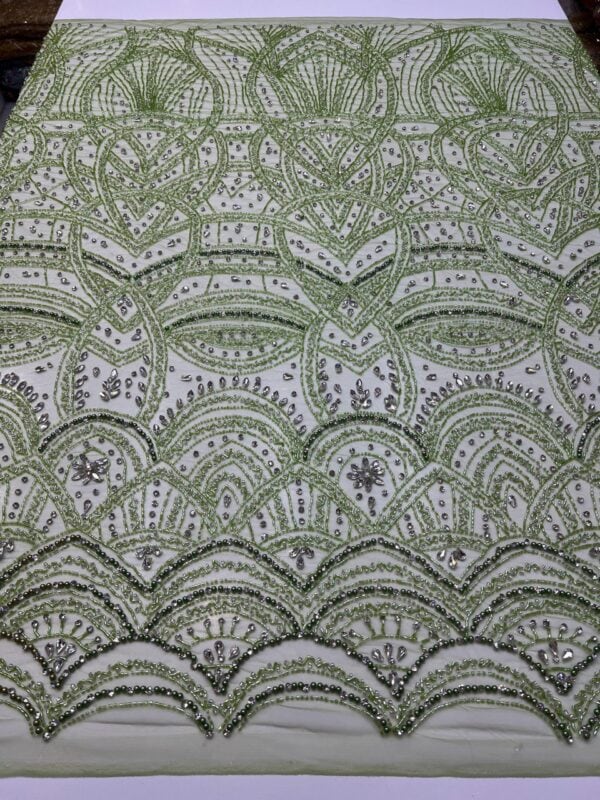 Luxury Embellished Lace Fabrics – Hand-Embroidered Fabrics FSL-LEF-FEB-107 (4 yards) - Image 6