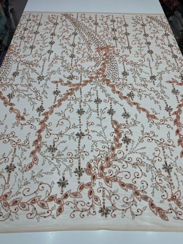 Luxury Embellished Lace Fabrics – Hand-Embroidered Fabrics FSL-LEF-FEB-076 - Image 6