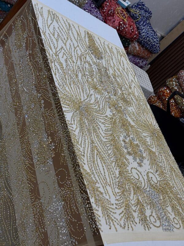 Luxury Embellished Lace Fabric –Embellished Fabric Collection FSL-LEF-FEB-135 (4 yards) - Image 9