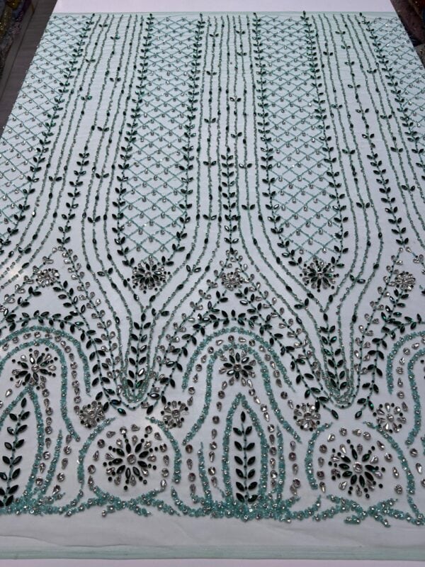 Luxury Embellished Lace Fabrics – Embroidery collection FSL-LEF-FEB-117 (4 yards) - Image 2