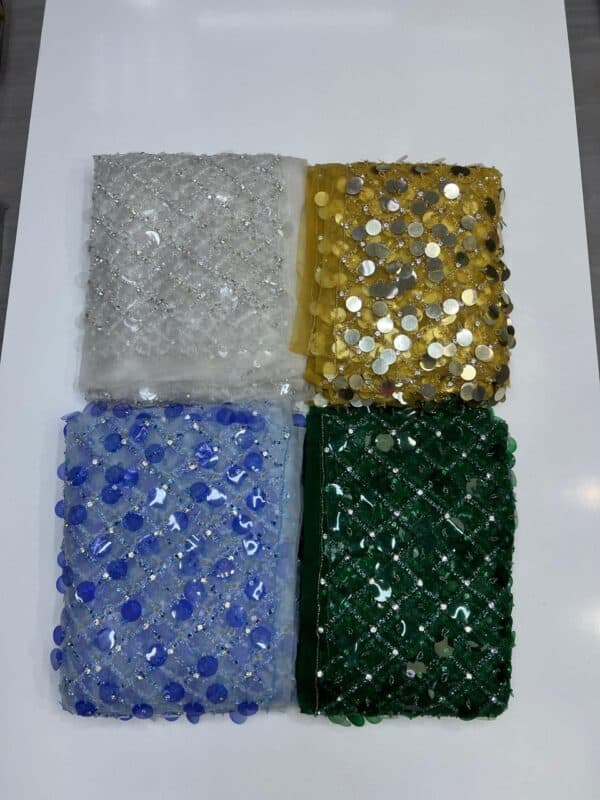 Luxury Embellished Lace Fabric –Embellished Fabric Collection FSL-LEF-FEB-129 (4 yards) - Image 5