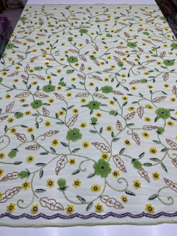 Luxury Embellished Lace Fabric –Embellished Fabric Collection FSL-LEF-FEB-138 (4 yards) - Image 7