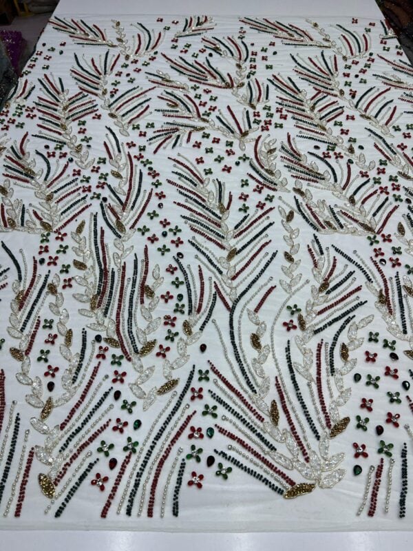 Luxury Embellished Lace Fabric –Embellished Fabric Collection FSL-LEF-FEB-139 (4 yards) - Image 5