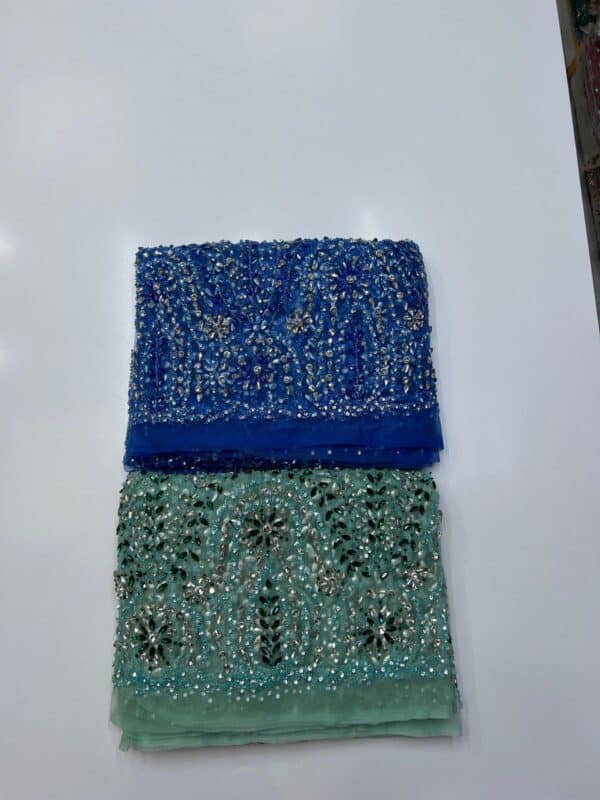 Luxury Embellished Lace Fabrics – Embroidery collection FSL-LEF-FEB-117 (4 yards) - Image 3
