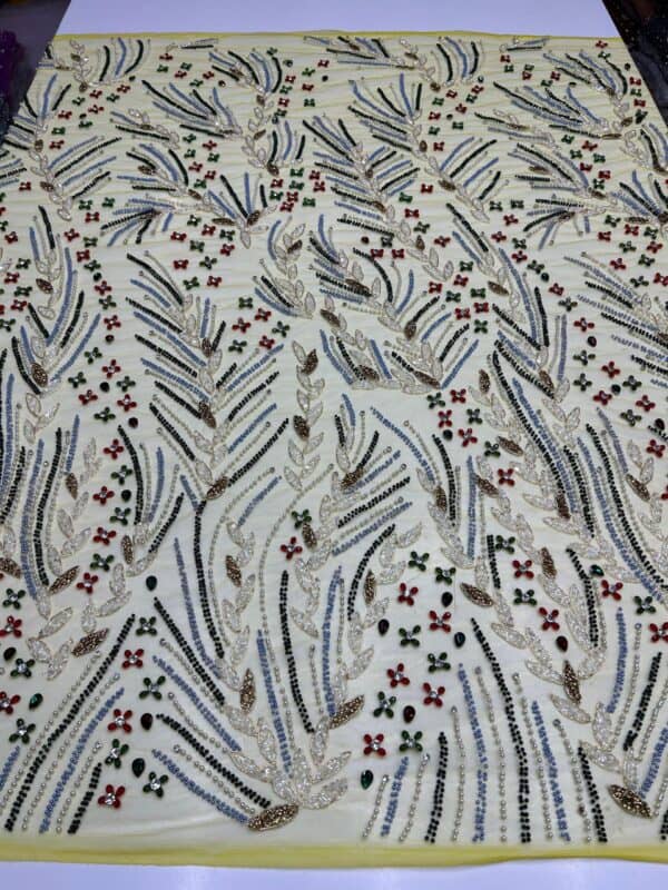 Luxury Embellished Lace Fabric –Embellished Fabric Collection FSL-LEF-FEB-139 (4 yards) - Image 4