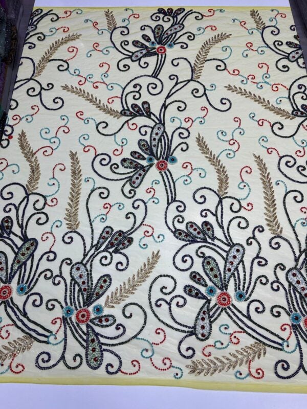 Luxury Embellished Lace Fabric –Embellished Fabric Collection FSL-LEF-FEB-140 (4 yards) - Image 2