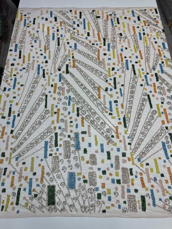 Luxury Embellished Lace Fabric –Embellished Fabric Collection FSL-LEF-FEB-143 (4 yards) - Image 3