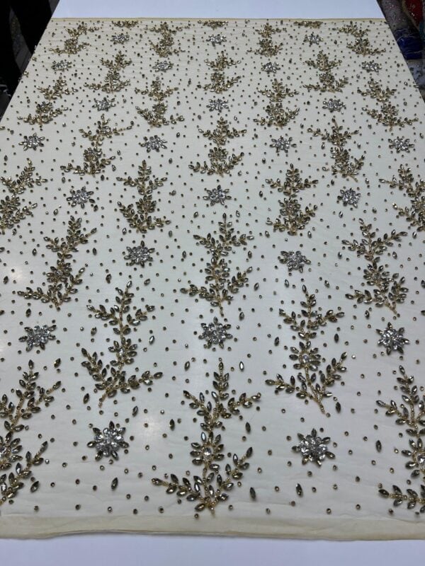Luxury Embellished Lace Fabric –Embellished Fabric Collection FSL-LEF-FEB-153 (4 yards) - Image 7