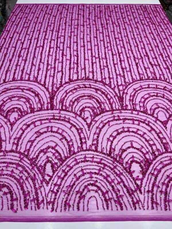 Luxury Embellished Lace Fabrics – Embroidery collection FSL-LEF-FEB-115 (4 yards) - Image 3