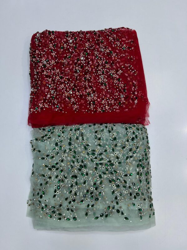 Luxury Embellished Lace Fabric –Embellished Fabric Collection FSL-LEF-FEB-128 (4 yards) - Image 3