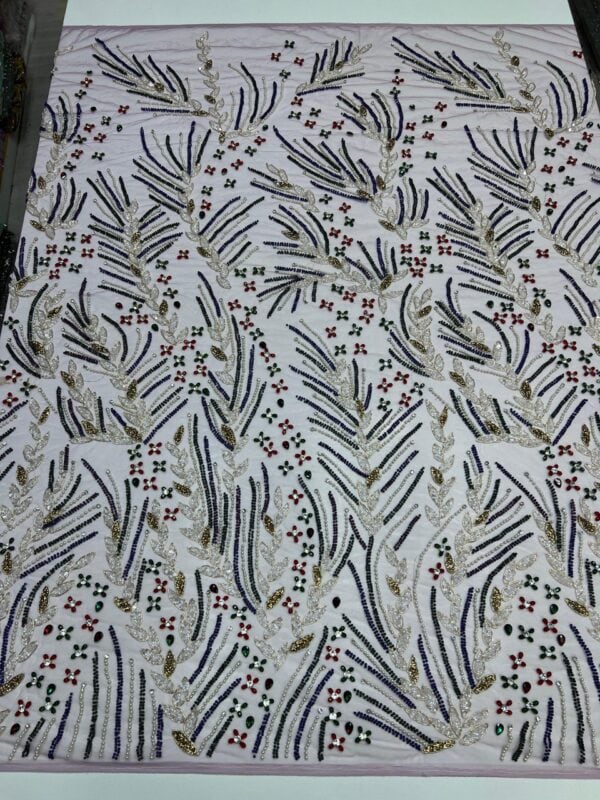 Luxury Embellished Lace Fabric –Embellished Fabric Collection FSL-LEF-FEB-139 (4 yards) - Image 3