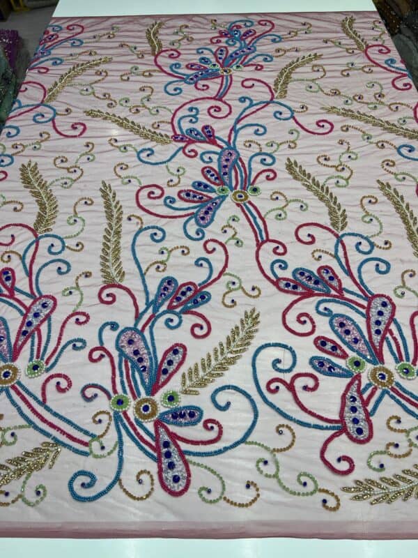 Luxury Embellished Lace Fabric –Embellished Fabric Collection FSL-LEF-FEB-140 (4 yards) - Image 3