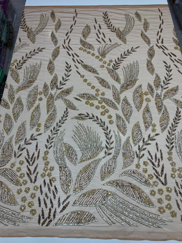 Luxury Embellished Lace Fabric –Embellished Fabric Collection FSL-LEF-FEB-142 (4 yards) - Image 3