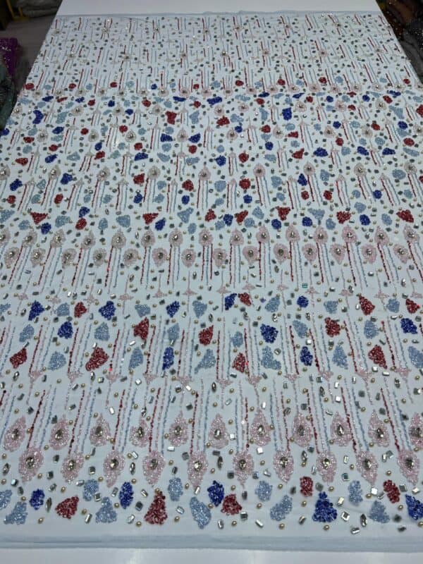 Luxury Embellished Lace Fabric –Embellished Fabric Collection FSL-LEF-FEB-144 (4 yards) - Image 2