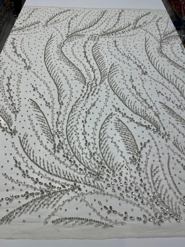 Luxury Embellished Lace Fabric –Embellished Fabric Collection FSL-LEF-FEB-152 (4 yards) - Image 4