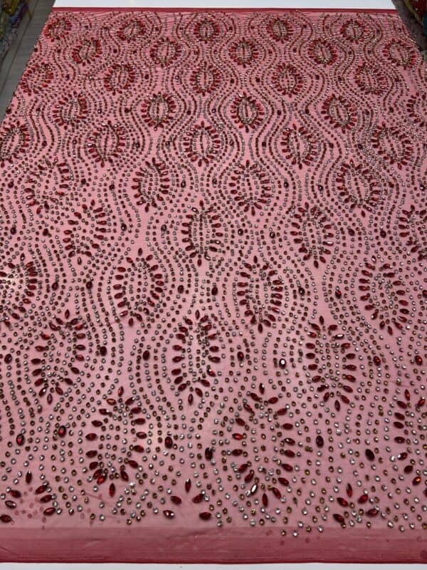 Luxury Embellished Lace Fabrics – Embroidery collection FSL-LEF-FEB-118 (4 yards) - Image 3