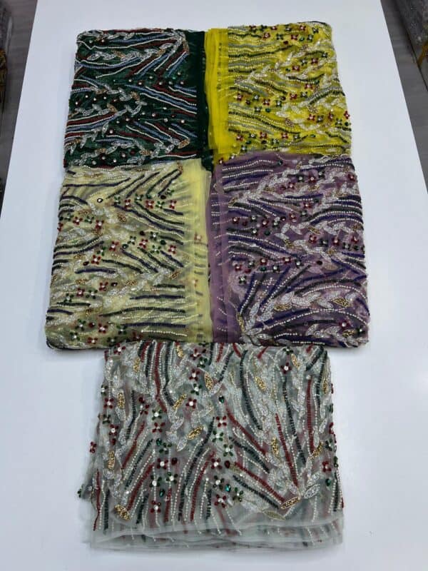 Luxury Embellished Lace Fabric –Embellished Fabric Collection FSL-LEF-FEB-139 (4 yards) - Image 2