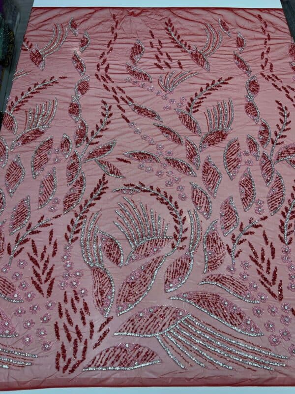 Luxury Embellished Lace Fabric –Embellished Fabric Collection FSL-LEF-FEB-142 (4 yards) - Image 4