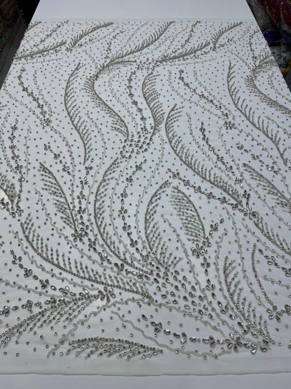 Luxury Embellished Lace Fabric –Embellished Fabric Collection FSL-LEF-FEB-152 (4 yards) - Image 2