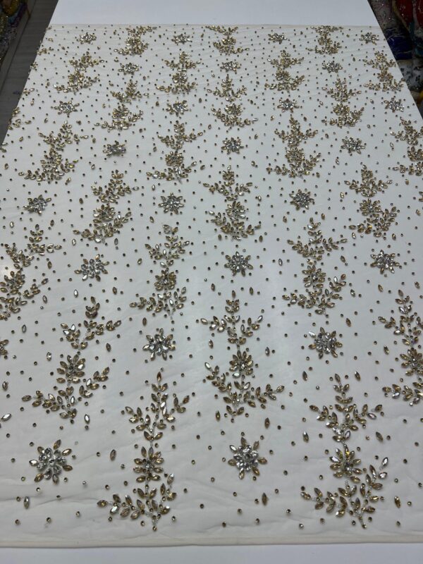 Luxury Embellished Lace Fabric –Embellished Fabric Collection FSL-LEF-FEB-153 (4 yards) - Image 5