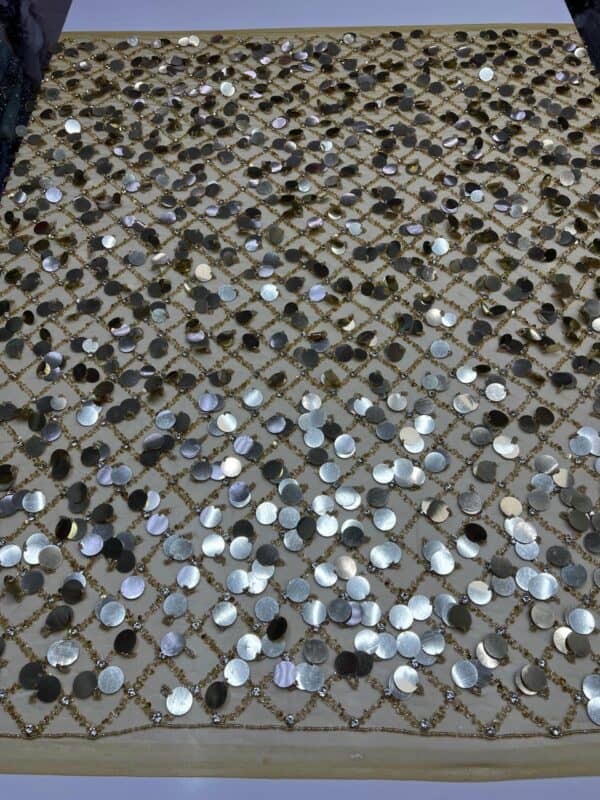 Luxury Embellished Lace Fabric –Embellished Fabric Collection FSL-LEF-FEB-129 (4 yards) - Image 3