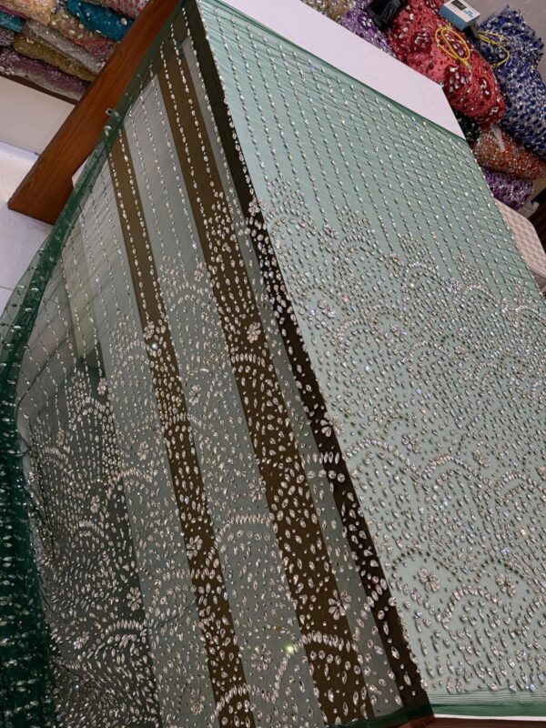 Luxury Embellished Lace Fabric –Embellished Fabric Collection FSL-LEF-FEB-136 (4 yards) - Image 5