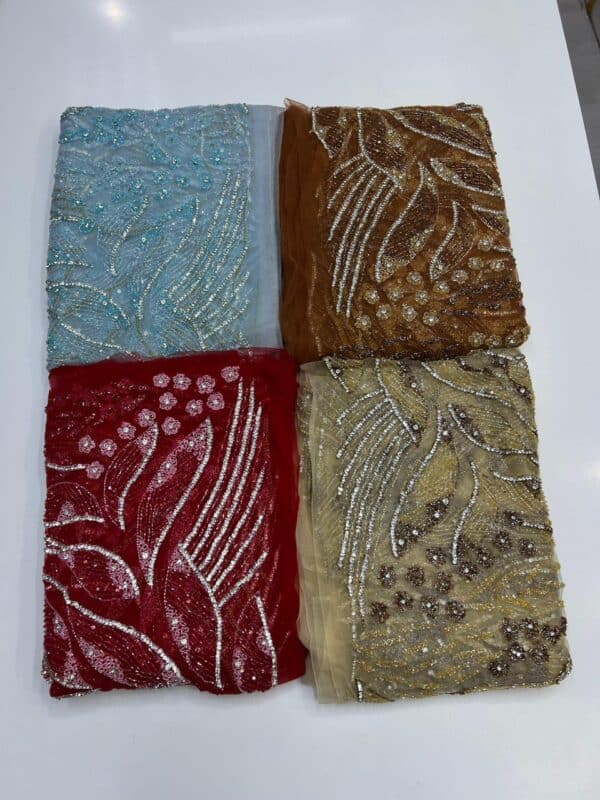 Luxury Embellished Lace Fabric –Embellished Fabric Collection FSL-LEF-FEB-142 (4 yards) - Image 5