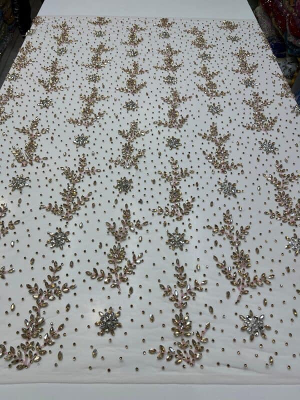 Luxury Embellished Lace Fabric –Embellished Fabric Collection FSL-LEF-FEB-153 (4 yards) - Image 4