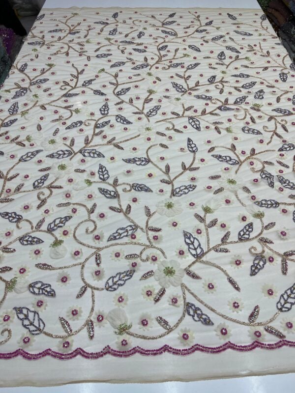 Luxury Embellished Lace Fabric –Embellished Fabric Collection FSL-LEF-FEB-138 (4 yards) - Image 2