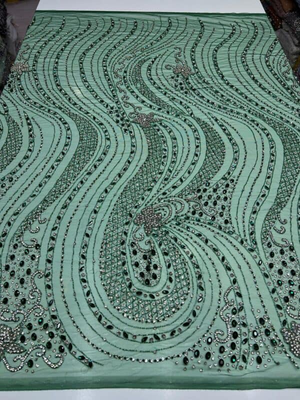 Luxury Embellished Lace Fabric – Fabric Collection FSL-LEF-FEB-125 (comes in 4 yards) - Image 4